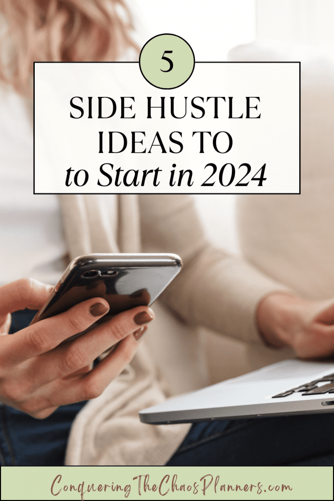 woman working at a computer looking for side hustle ideas