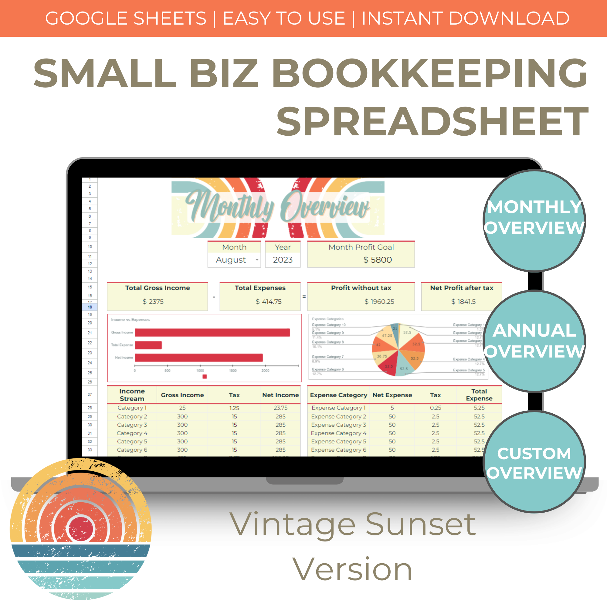 Business Bookkeeping Spreadsheet Walkthrough