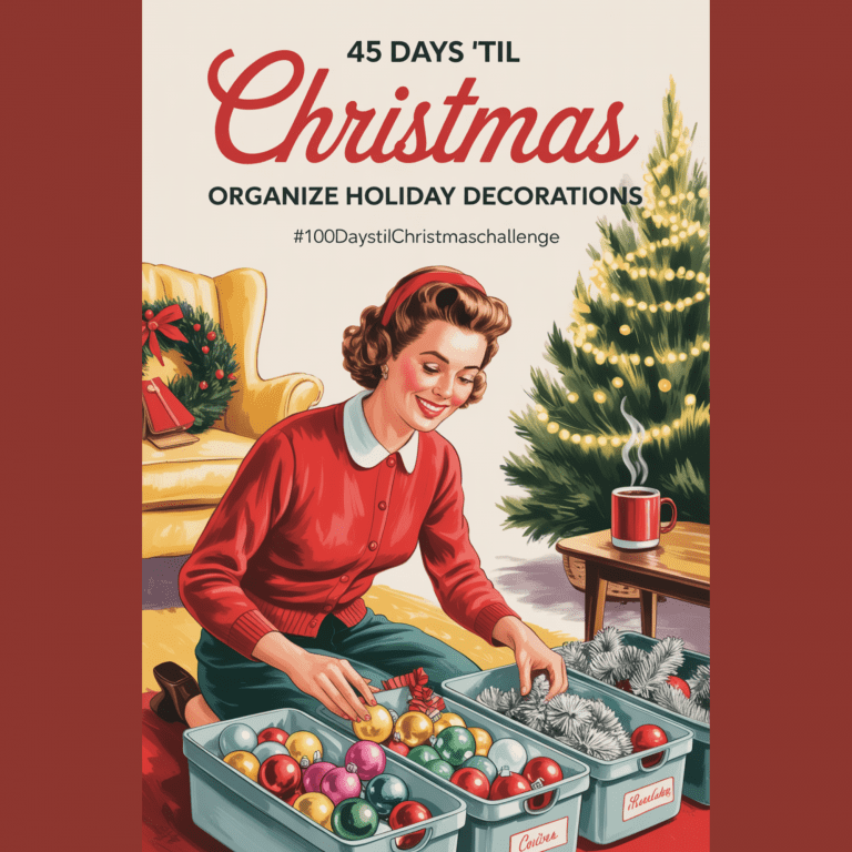 organize holiday decorations: