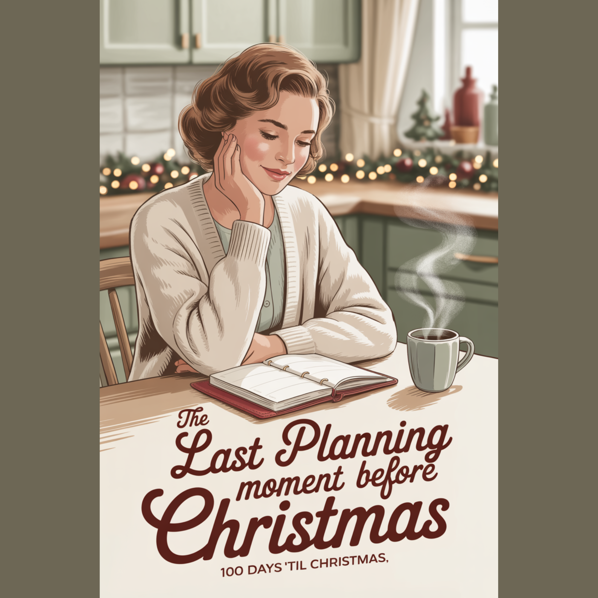 last minute christmas planning at the table with coffee and a planner