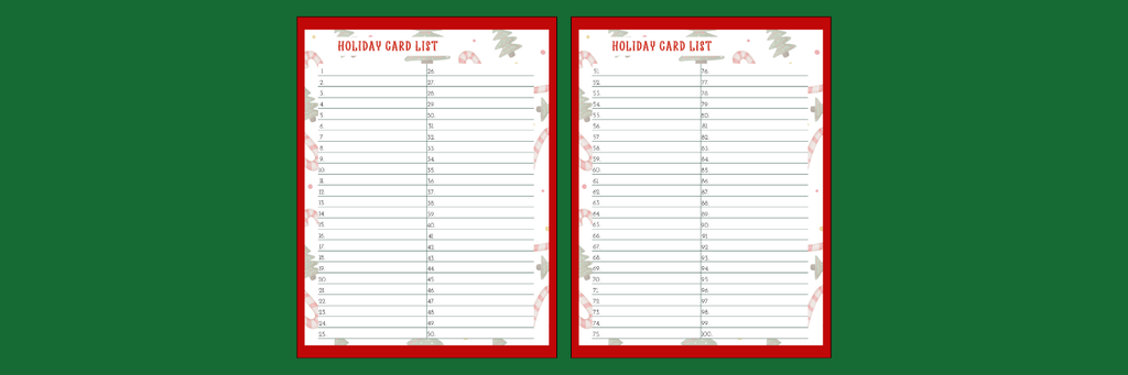 image of christmas card list printable
