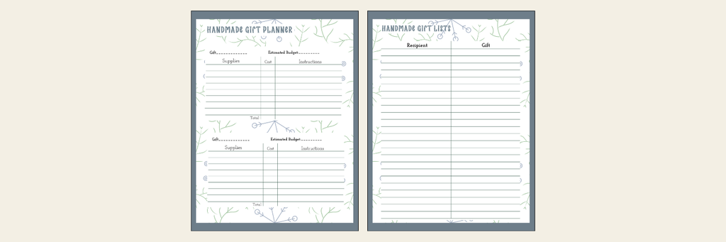 handmade christmas gifts planner printable image
