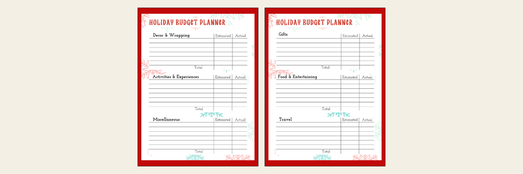 holiday budget planner printable pages available in the 100 days to christmas community