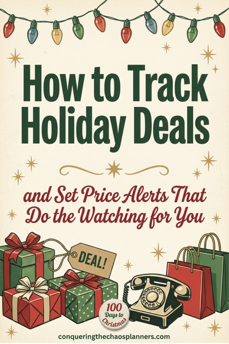 Gift Boxes and bags with a "deal" tag and text that says "How to Track Holiday Deals" and set price alerts that do the watching for you