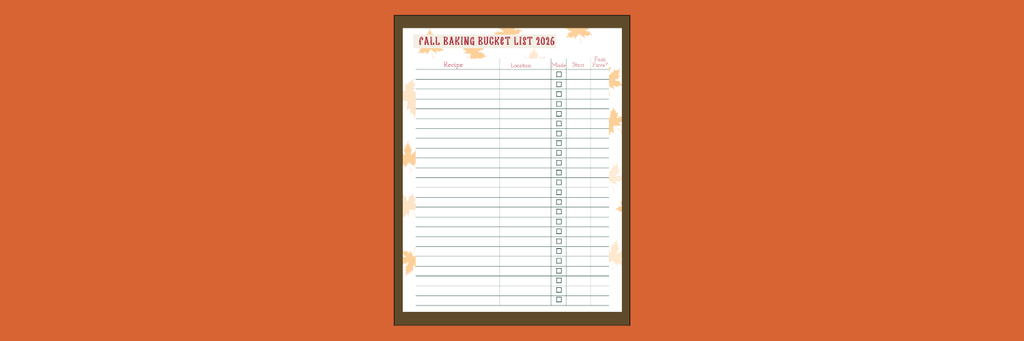 fall baking bucket list printable image